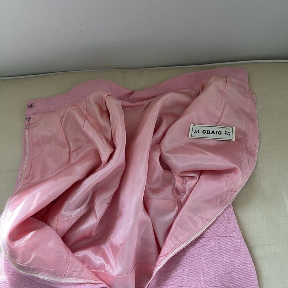 VTG 60’s Craig Pink Dress Sleeveless Draped Collar S - Picture 3 of 10